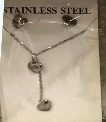 Stainless steel jewelry Necklace Earrings set Wholesale