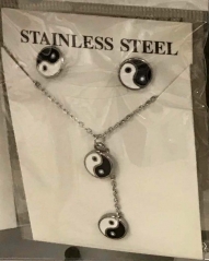 Stainless steel jewelry Necklace Earrings set Wholesale