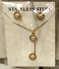 Stainless steel jewelry Necklace Earrings set Wholesale