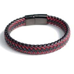 Stainless steel jewelry bangle Leather bracelet Wholesale