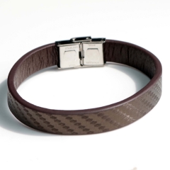 Stainless steel jewelry bangle Leather bracelet Wholesale