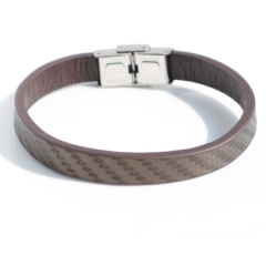 Stainless steel jewelry bangle Leather bracelet Wholesale