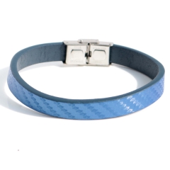 Stainless steel jewelry bangle Leather bracelet Wholesale