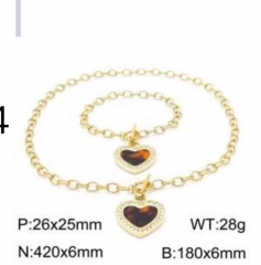Stainless steel jewelry Necklace Bracelet Set Wholesale