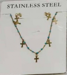 Stainless steel jewelry Necklace Earrings set Wholesale