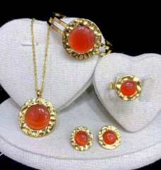 Stainless steel jewelry Necklace Earrings Bracelet ring set Wholesale