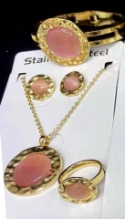 Stainless steel jewelry Necklace Earrings Bracelet ring set Wholesale