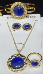 Stainless steel jewelry Necklace Earrings Bracelet ring set Wholesale