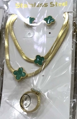Stainless steel jewelry Necklace Earrings Bracelet ring set Wholesale