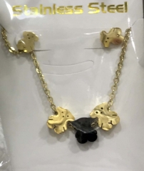 Stainless steel jewelry Necklace Earrings  set Wholesale