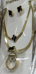 Stainless steel jewelry Necklace Earrings Bracelet ring set Wholesale