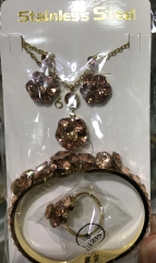Stainless steel jewelry Necklace Earrings Bracelet ring set Wholesale