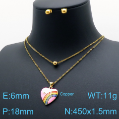 Stainless steel +copper jewelry Necklace  Earrings Wholesale