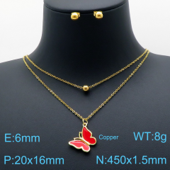 Stainless steel +copper jewelry Necklace  Earrings Wholesale