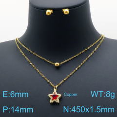 Stainless steel +copper jewelry Necklace  Earrings Wholesale