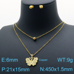 Stainless steel +copper jewelry Necklace  Earrings Wholesale