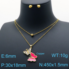 Stainless steel +copper jewelry Necklace  Earrings Wholesale