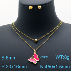Stainless steel +copper jewelry Necklace  Earrings Wholesale