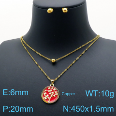 Stainless steel +copper jewelry Necklace  Earrings Wholesale
