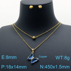 Stainless steel +copper jewelry Necklace  Earrings Wholesale