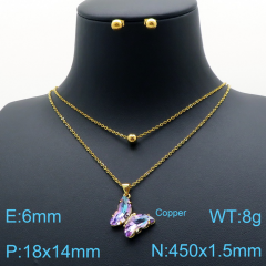 Stainless steel +copper jewelry Necklace  Earrings Wholesale