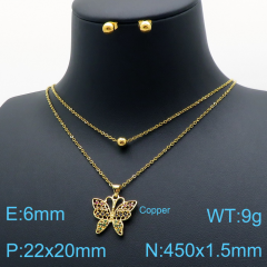 Stainless steel +copper jewelry Necklace  Earrings Wholesale