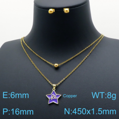 Stainless steel +copper jewelry Necklace  Earrings Wholesale