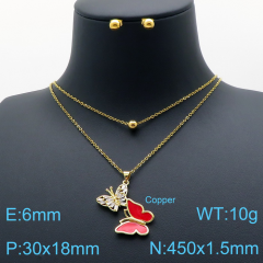 Stainless steel +copper jewelry Necklace  Earrings Wholesale