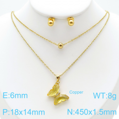 Stainless steel +copper jewelry Necklace  Earrings Wholesale
