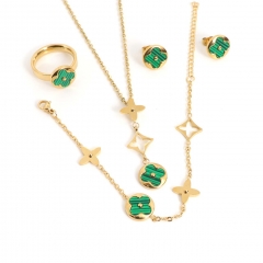 Stainless steel jewelry Necklace Earrings Bracelet ring set Wholesale
