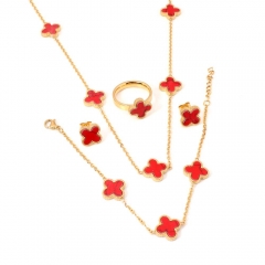 Stainless steel jewelry Necklace Earrings Bracelet ring set Wholesale
