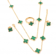 Stainless steel jewelry Necklace Earrings Bracelet ring set Wholesale