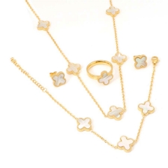 Stainless steel jewelry Necklace Earrings Bracelet ring set Wholesale