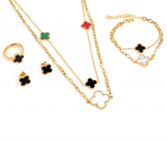 Stainless steel jewelry Necklace Earrings Bracelet ring set Wholesale