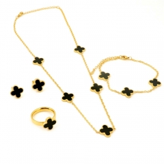 Stainless steel jewelry Necklace Earrings Bracelet ring set Wholesale