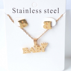 Stainless steel jewelry Earrings necklaces  set Wholesale