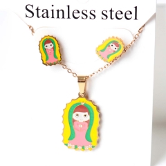Stainless steel jewelry Earrings necklaces  set Wholesale