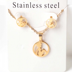 Stainless steel jewelry Earrings necklaces  set Wholesale