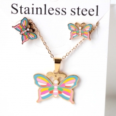 Stainless steel jewelry Earrings necklaces  set Wholesale