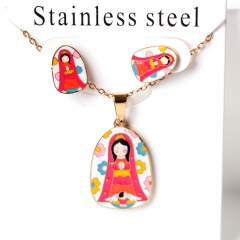 Stainless steel jewelry Earrings necklaces  set Wholesale