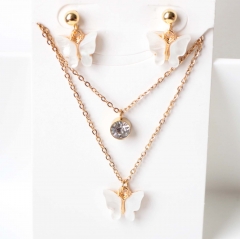 Stainless steel jewelry Earrings necklaces  set Wholesale