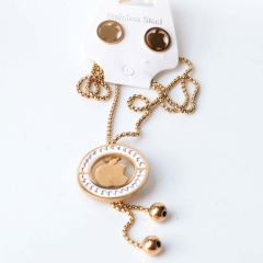 Stainless steel jewelry necklaces Earrings set Wholesale