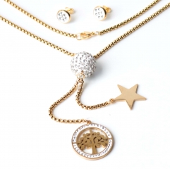 Stainless steel jewelry necklaces Earrings set Wholesale