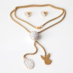Stainless steel jewelry necklaces Earrings set Wholesale