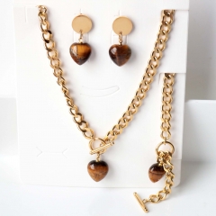 Stainless steel jewelry Earrings necklaces Bracelet set Wholesale