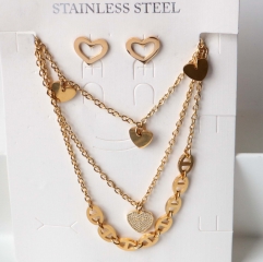 Stainless steel jewelry Earrings necklaces  set Wholesale