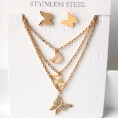 Stainless steel jewelry Earrings necklaces  set Wholesale