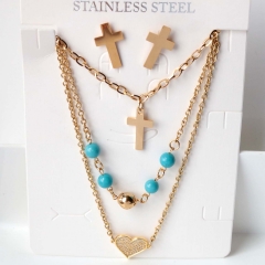 Stainless steel jewelry Earrings necklaces  set Wholesale