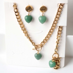 Stainless steel jewelry Earrings necklaces Bracelet set Wholesale