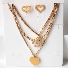 Stainless steel jewelry Earrings necklaces  set Wholesale